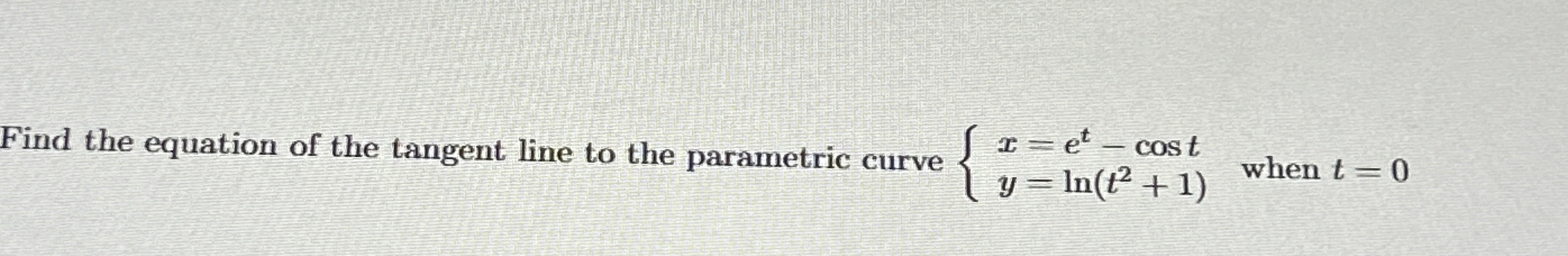 Find the equation of the tangent line to the