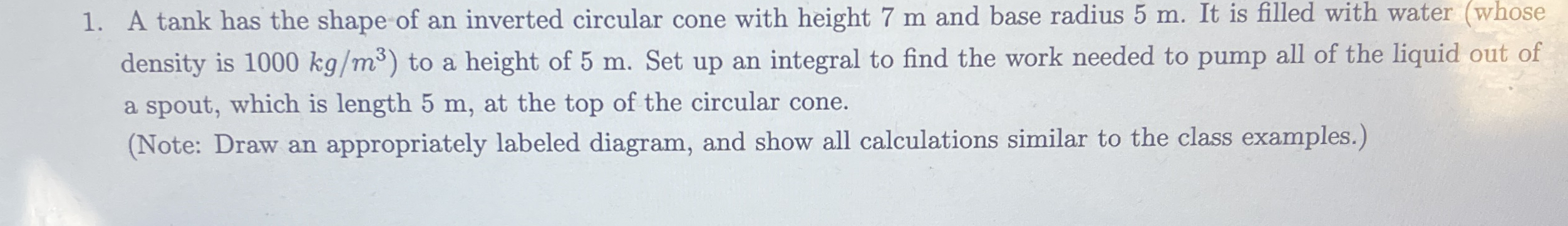 A tank has the shape of an inverted circular cone
