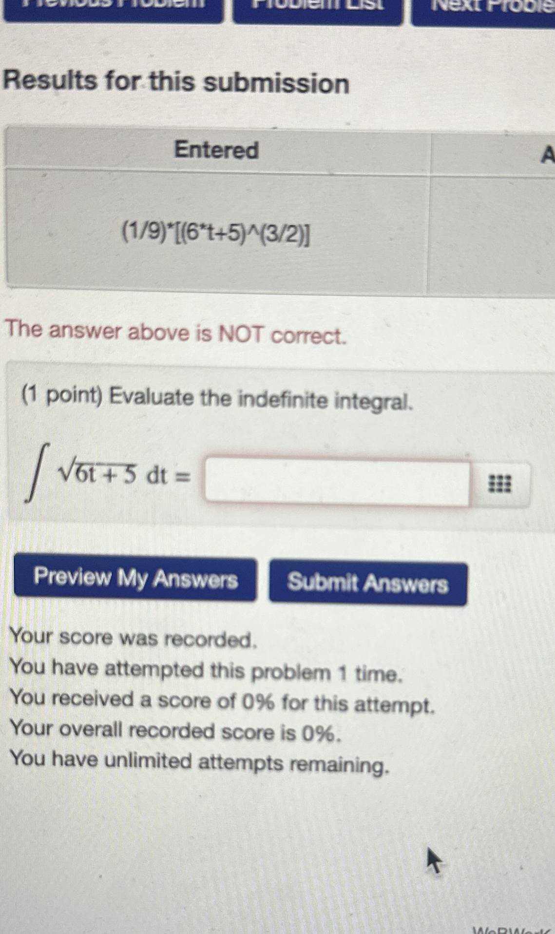 Results for this submission Entered ( 1 9 ) * * *