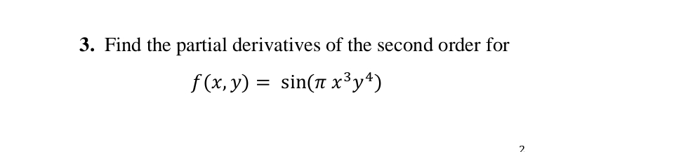 Find the partial derivatives of the second order