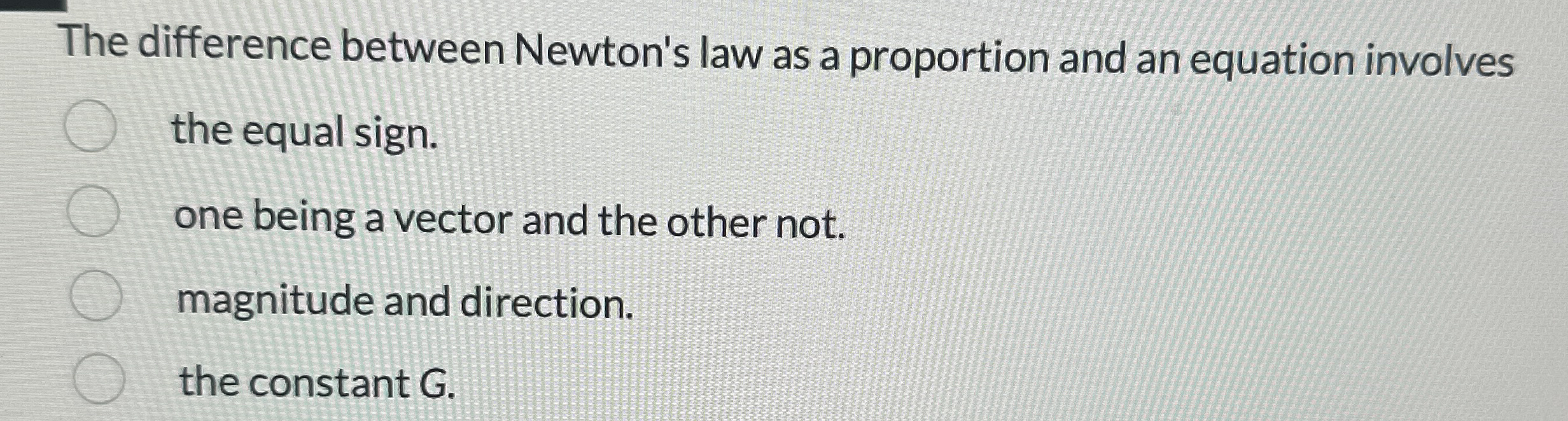 The difference between Newton's law as a