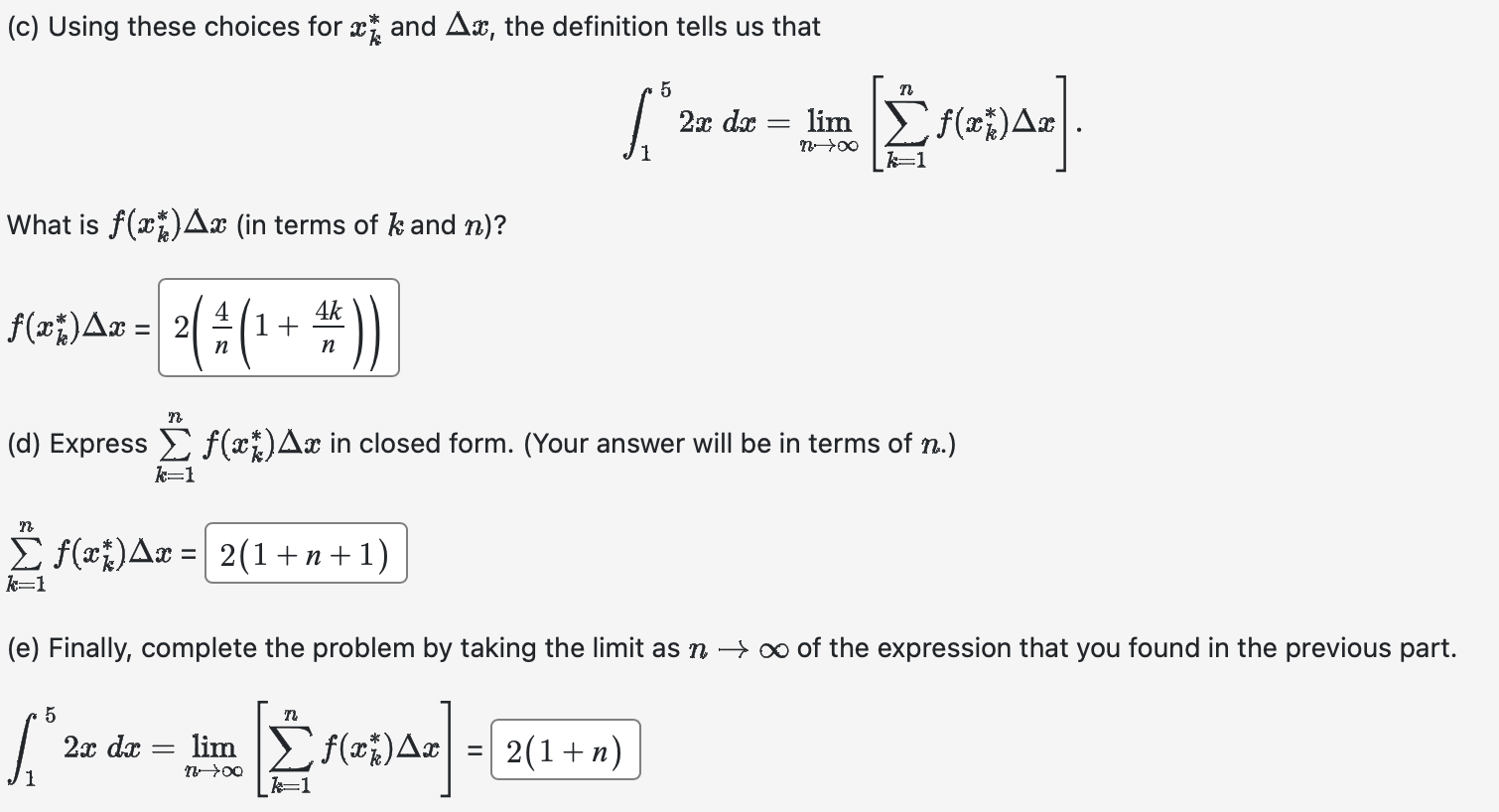 ( c ) Using these choices for x _ ( k ) ^ ( * )