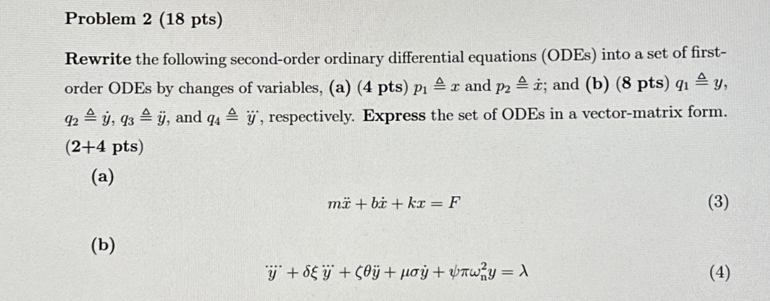 Problem 2 ( 1 8 pts ) Rewrite the following