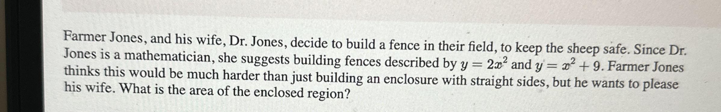 The shaded region between the graphs of y = - 2 x
