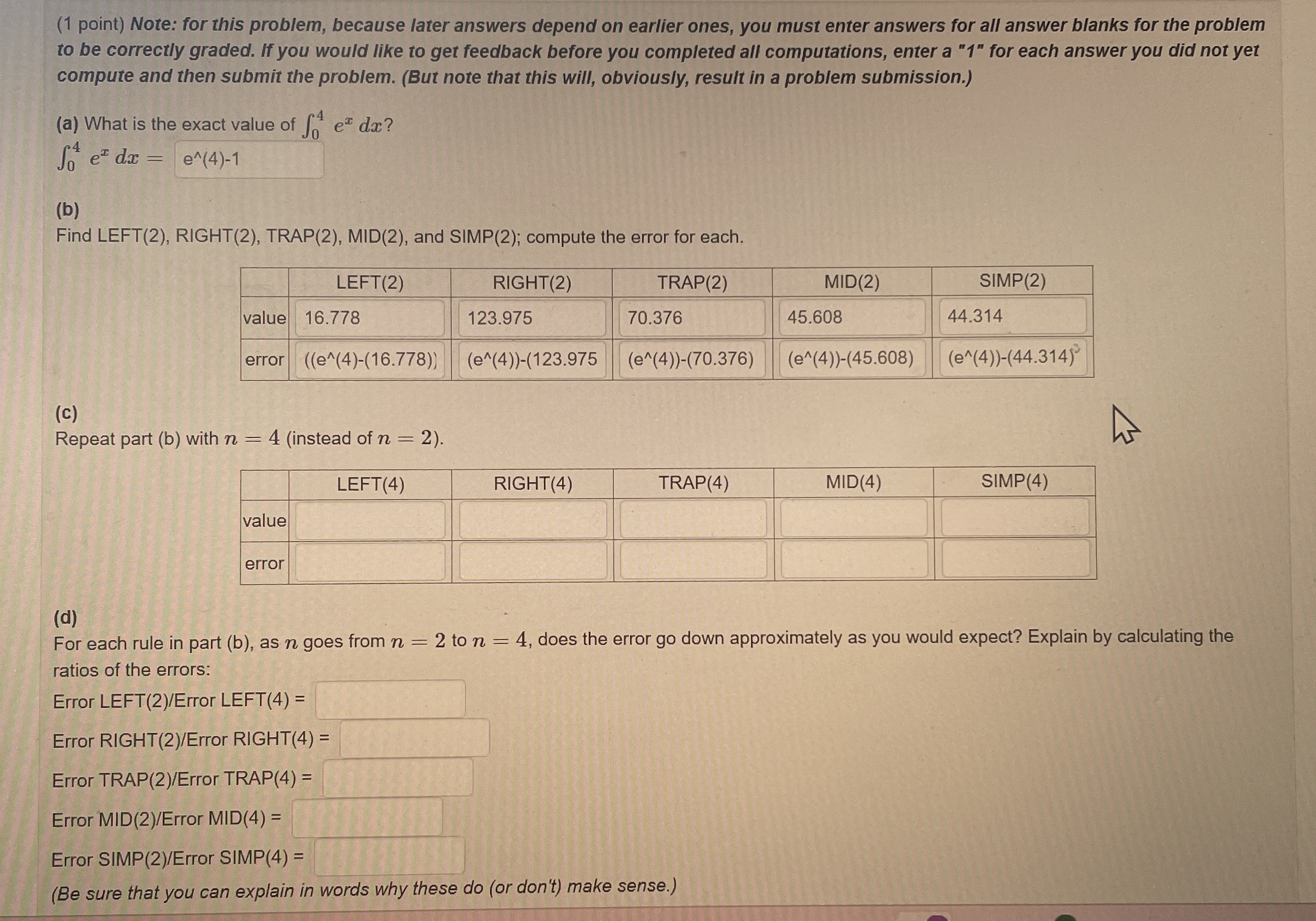 ( 1 point ) Note: for this problem, because later