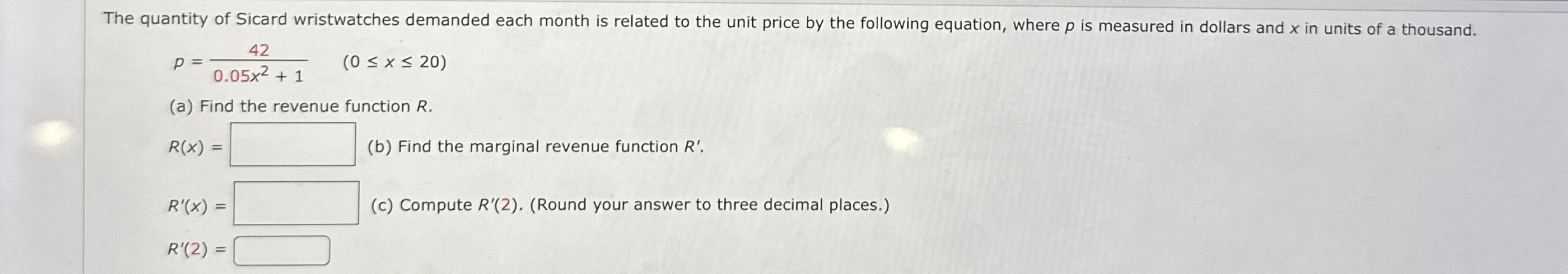 The quantity of Sicard wristwatches demanded each