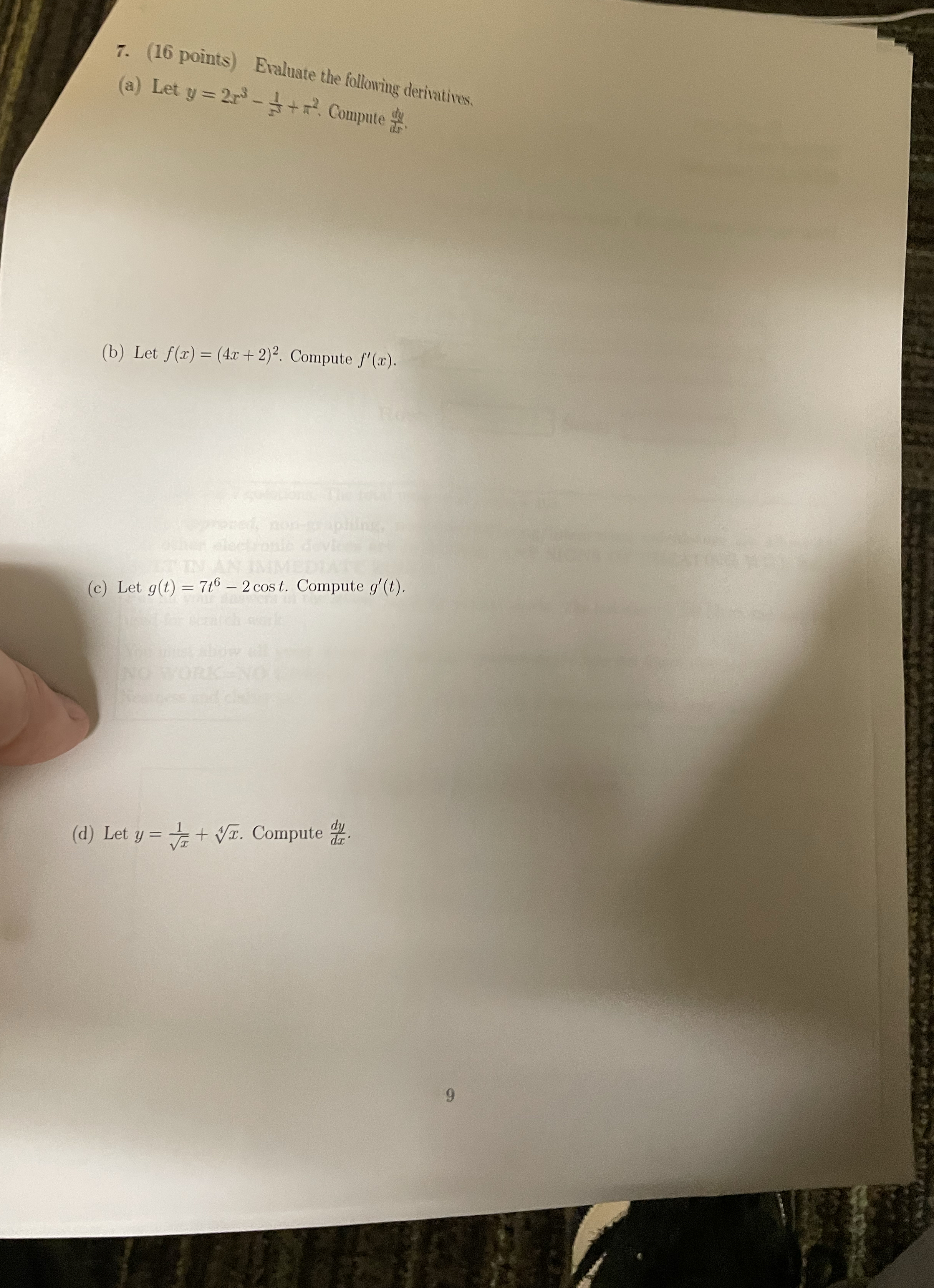 ( 1 6 points ) Eraluate the following