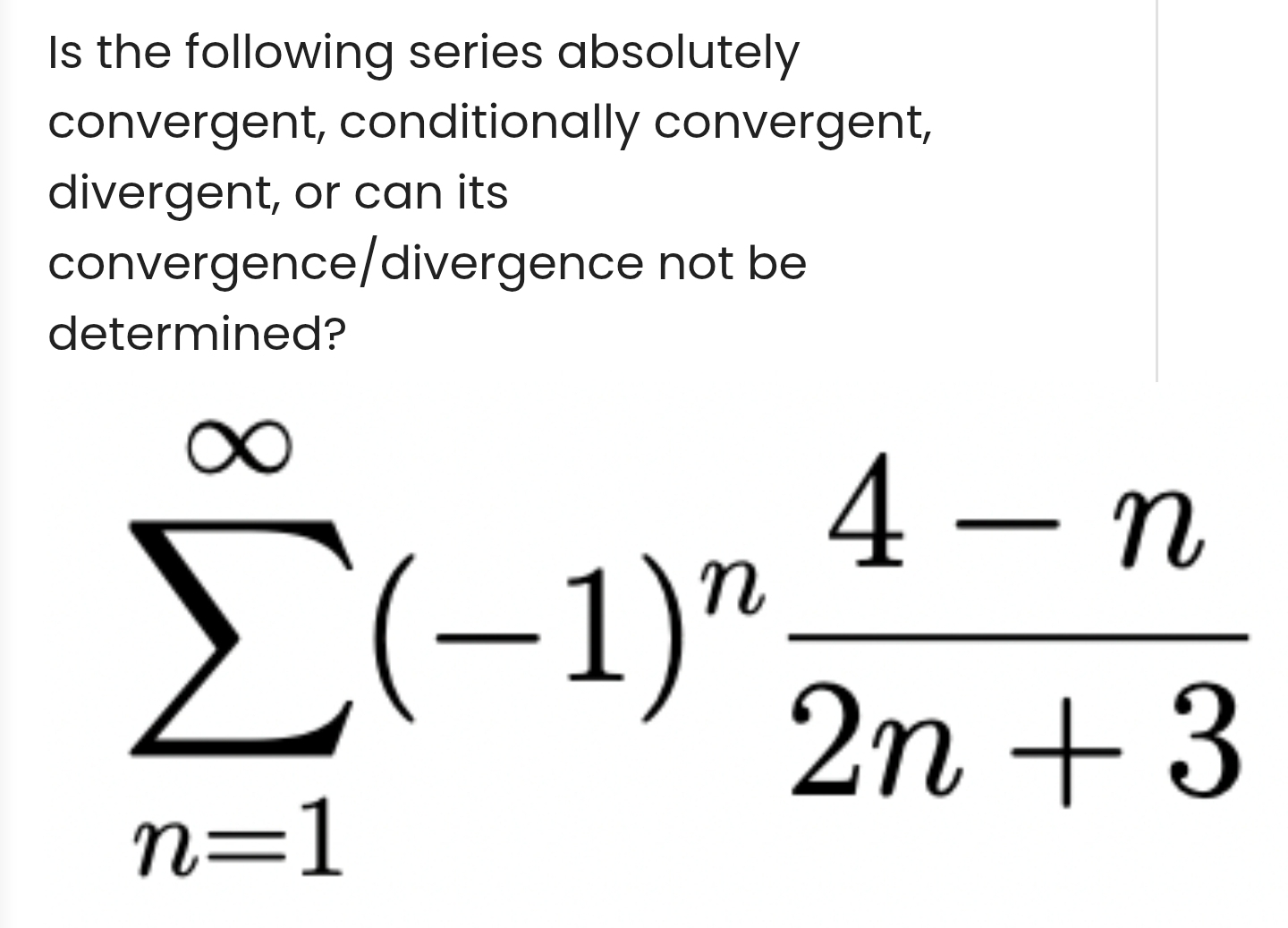 Is the following series absolutely convergent,