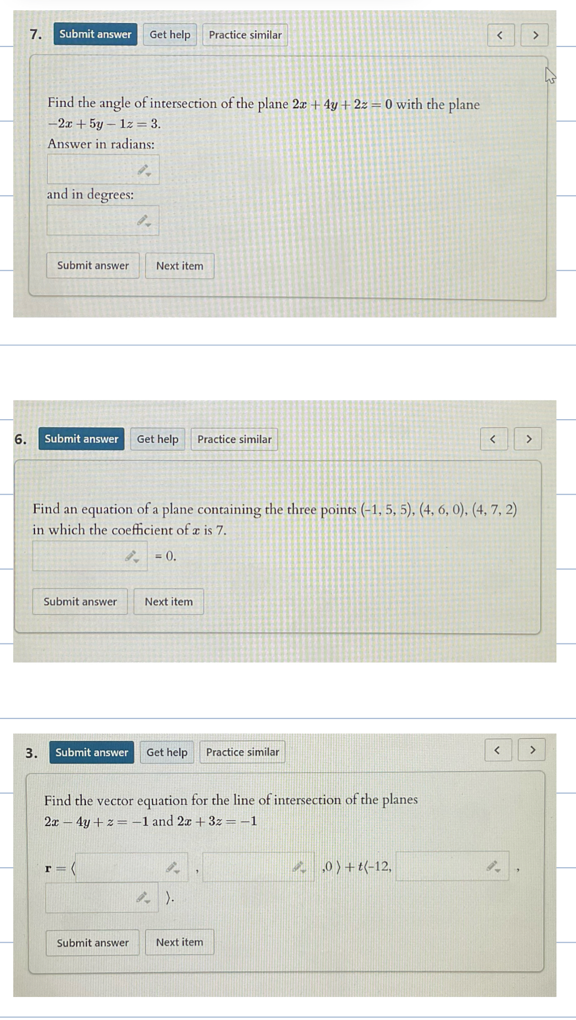Can you help me solve these three problems. Thank