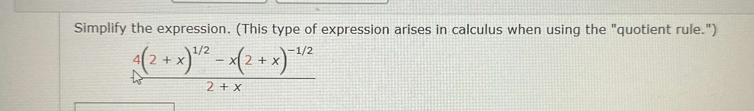 Simplify the expression. ( This type of