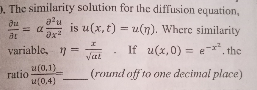 The similarity solution for the diffusion
