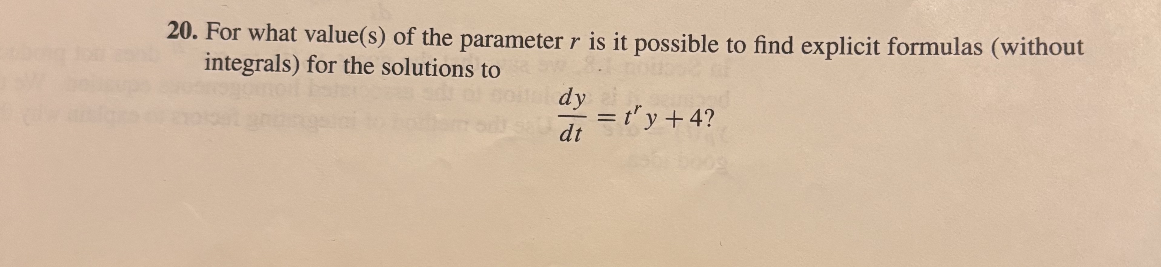For what value ( s ) of the parameter r is it