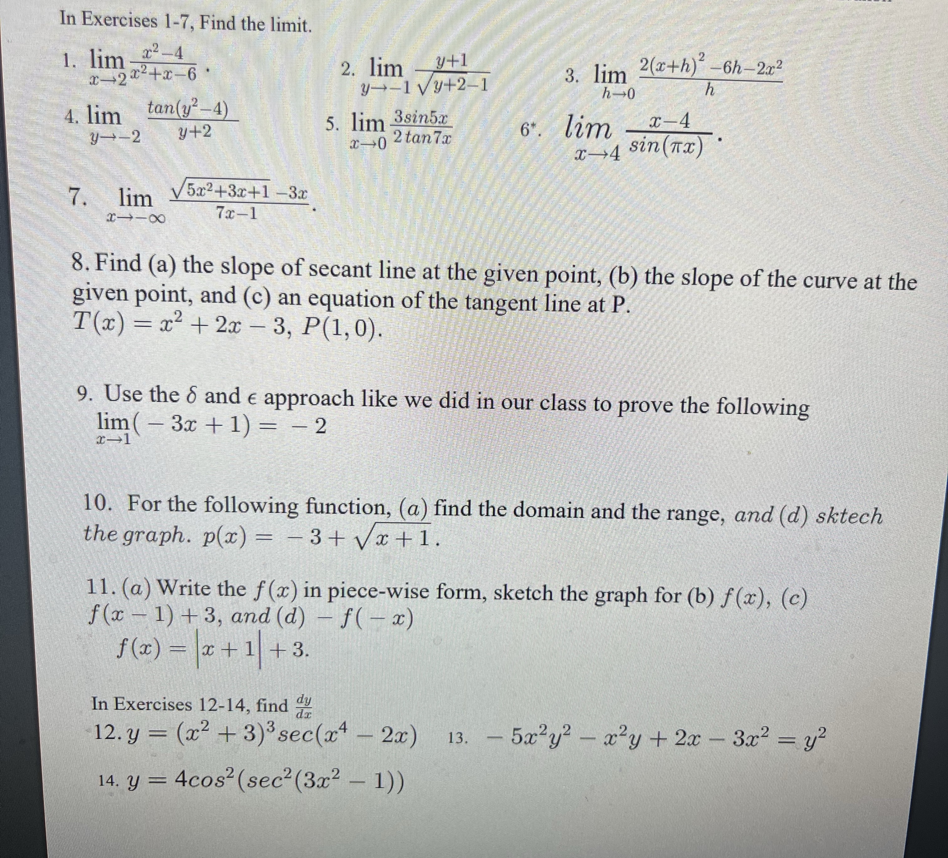 No L ' H pital ' s rule. Please make work clear