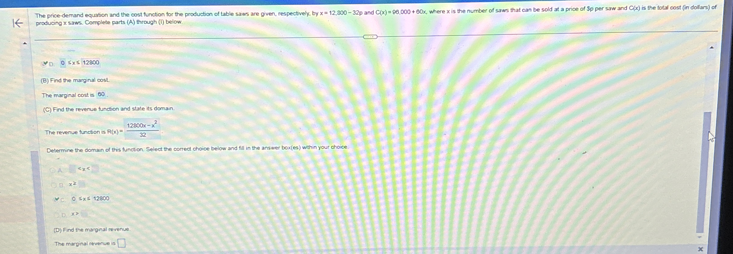 producing 5 3 w s . Complete parts ( A ) through