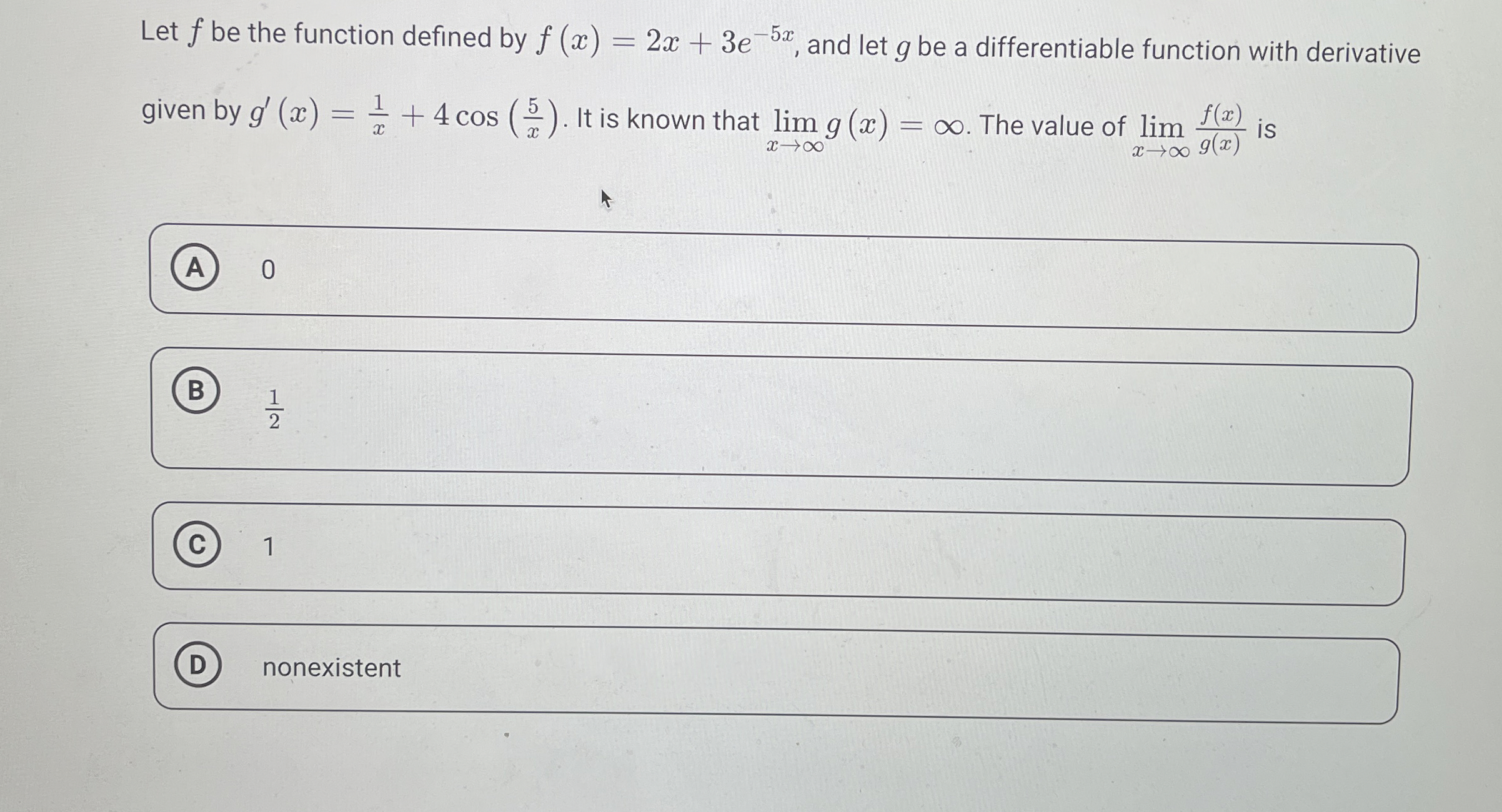 Let f be the function defined by f ( x ) = 2 x +