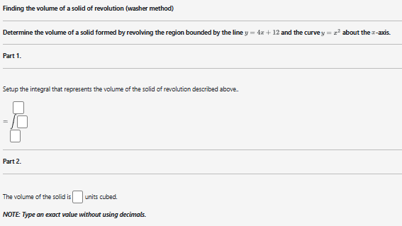 Finding the volume of a solid of revolution (