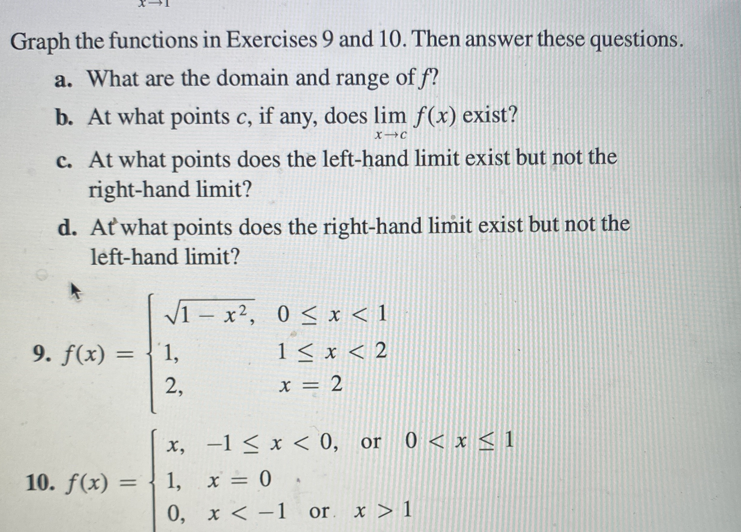 Graph the functions in Exercise 1 0 . Then answer