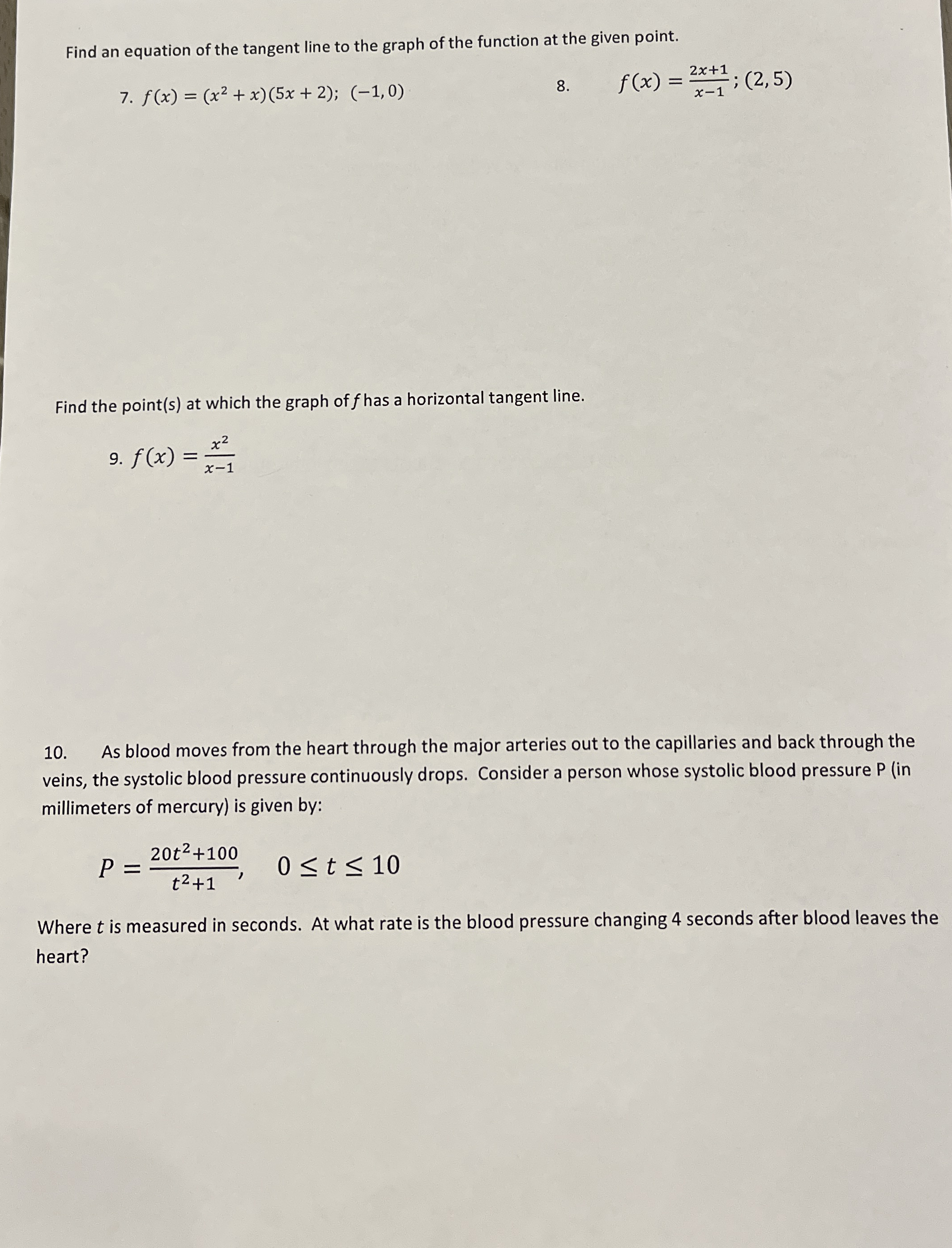Find an equation of the tangent line to the graph