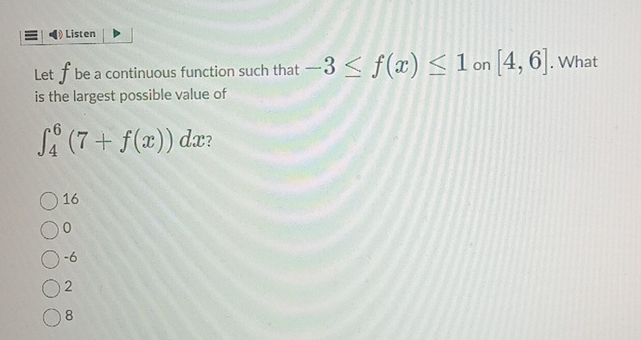 Let f be a continuous function such that - 3 f (