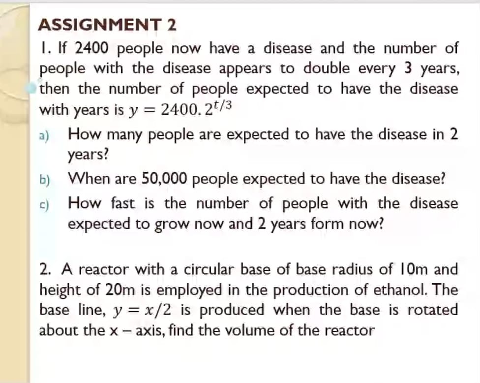 ASSIGNMENT 2 I. If 2 4 0 0 people now have a