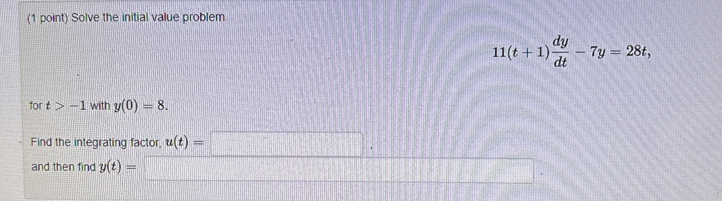 ( 1 point ) A . Find y in terms of x if d y d x =