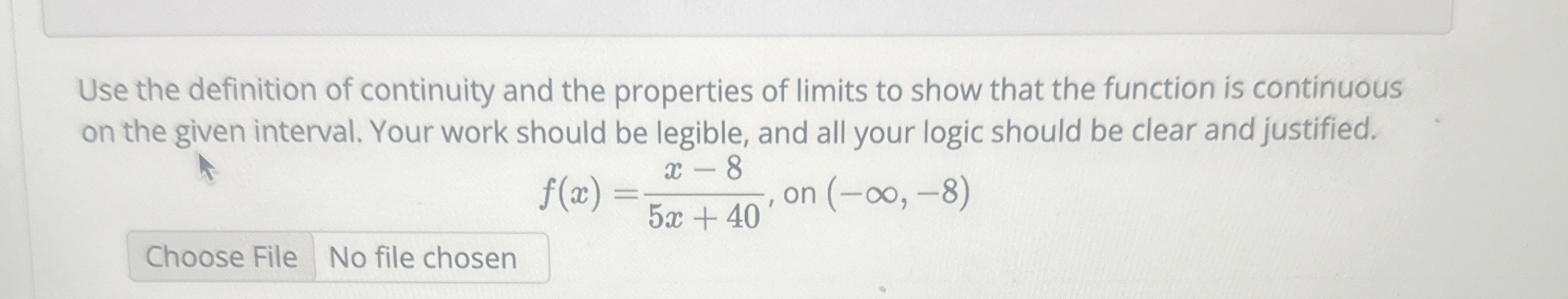 Use the definition of continuity and the