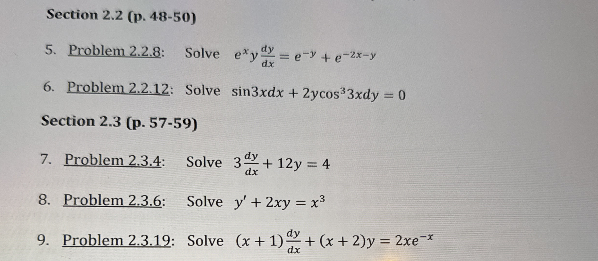 Section 2 . 2 ( p . 4 8 - 5 0 ) 5 . Problem 2 . 2