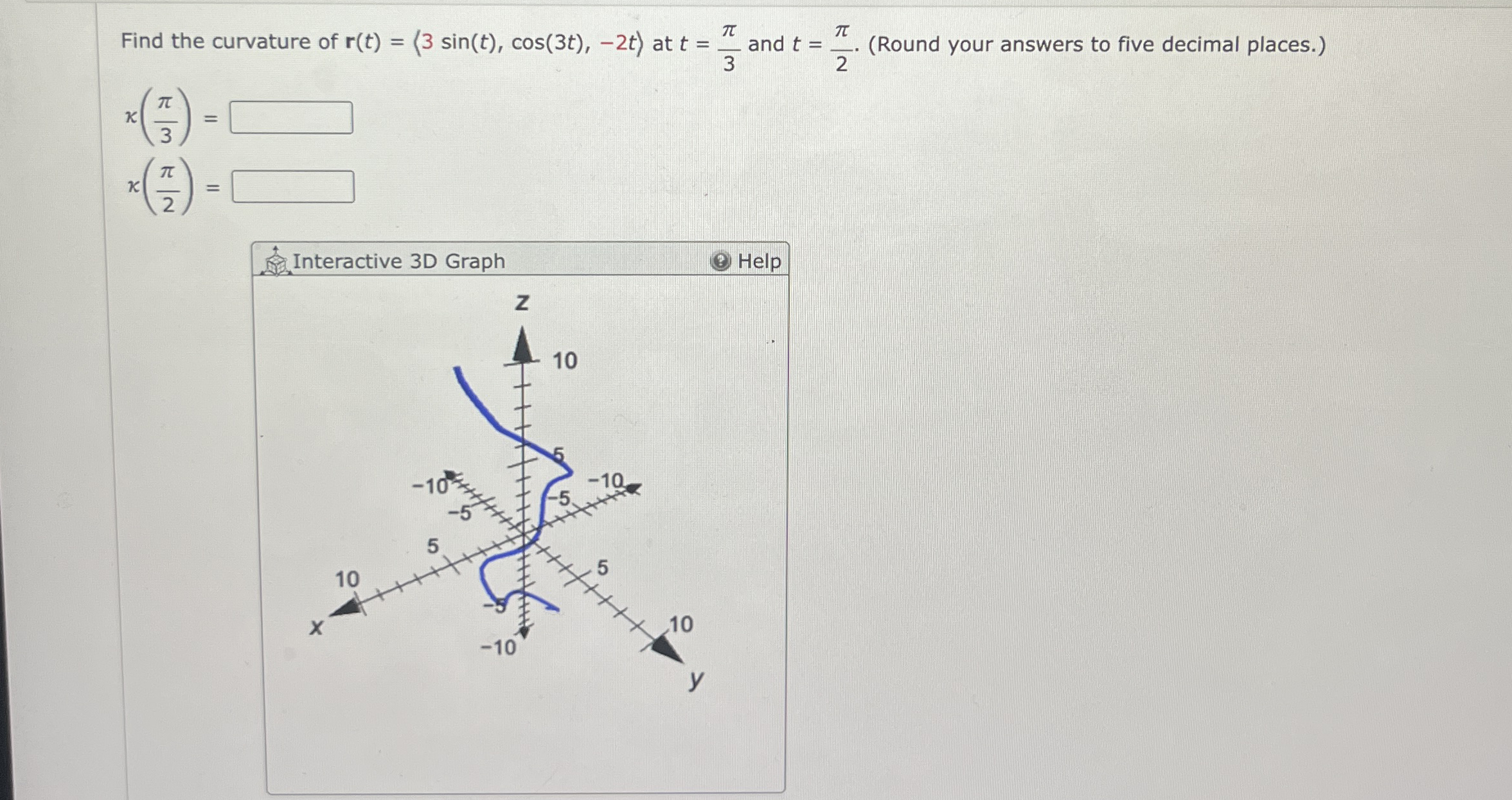 Find the curvature of r ( t ) = ( : 3 s i n ( t )