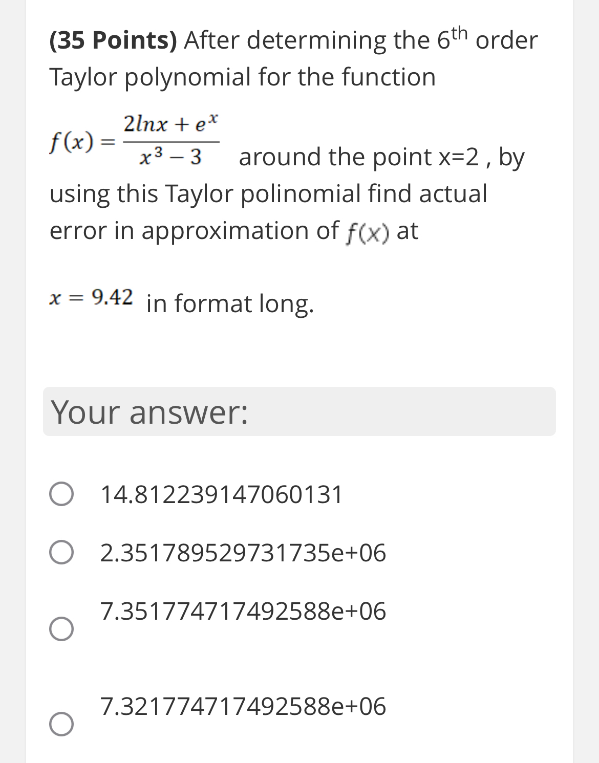 ( 3 5 Points ) After determining the 6 t h order