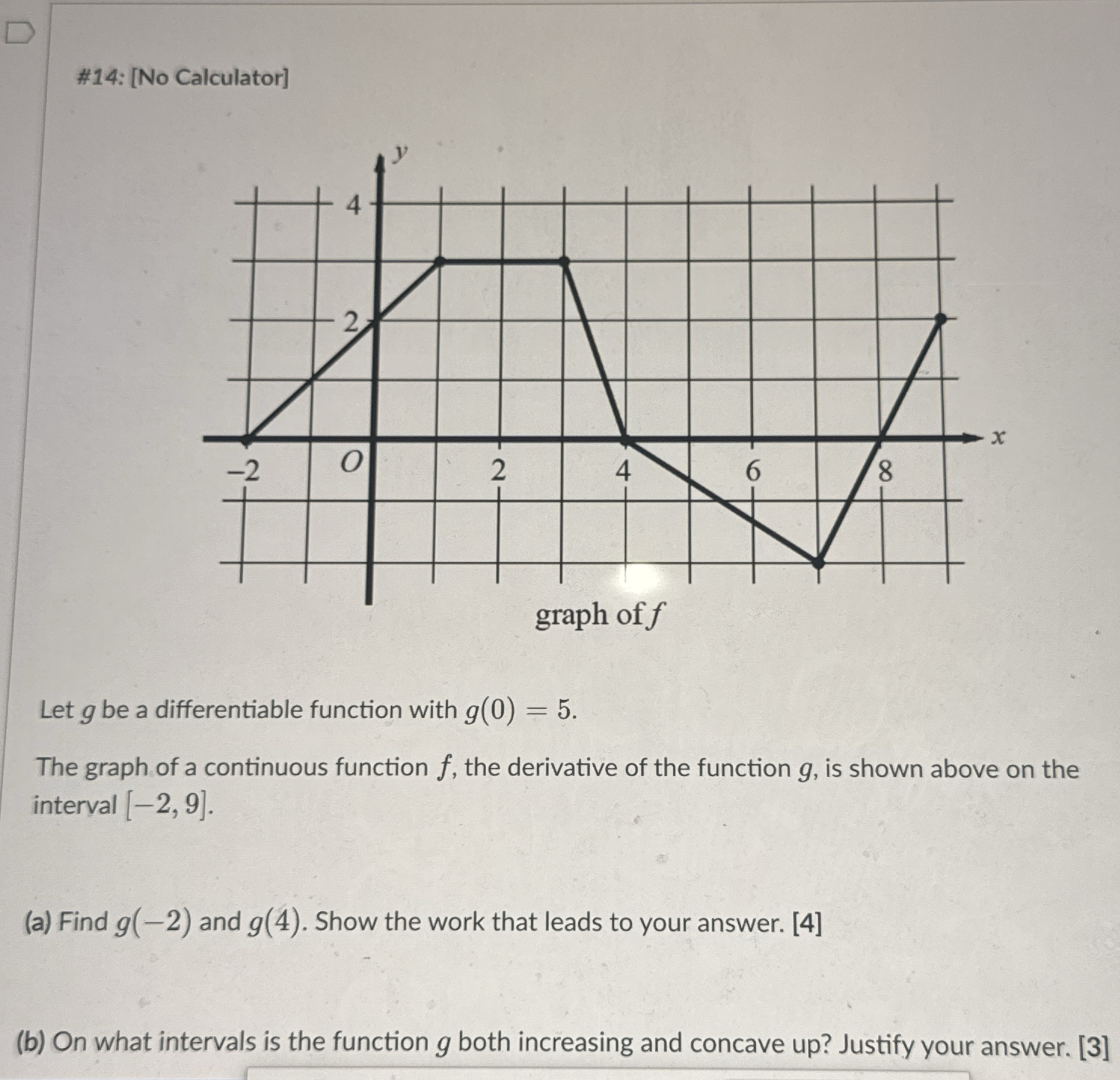 # 1 4 : [ No Calculator ] Let g be a