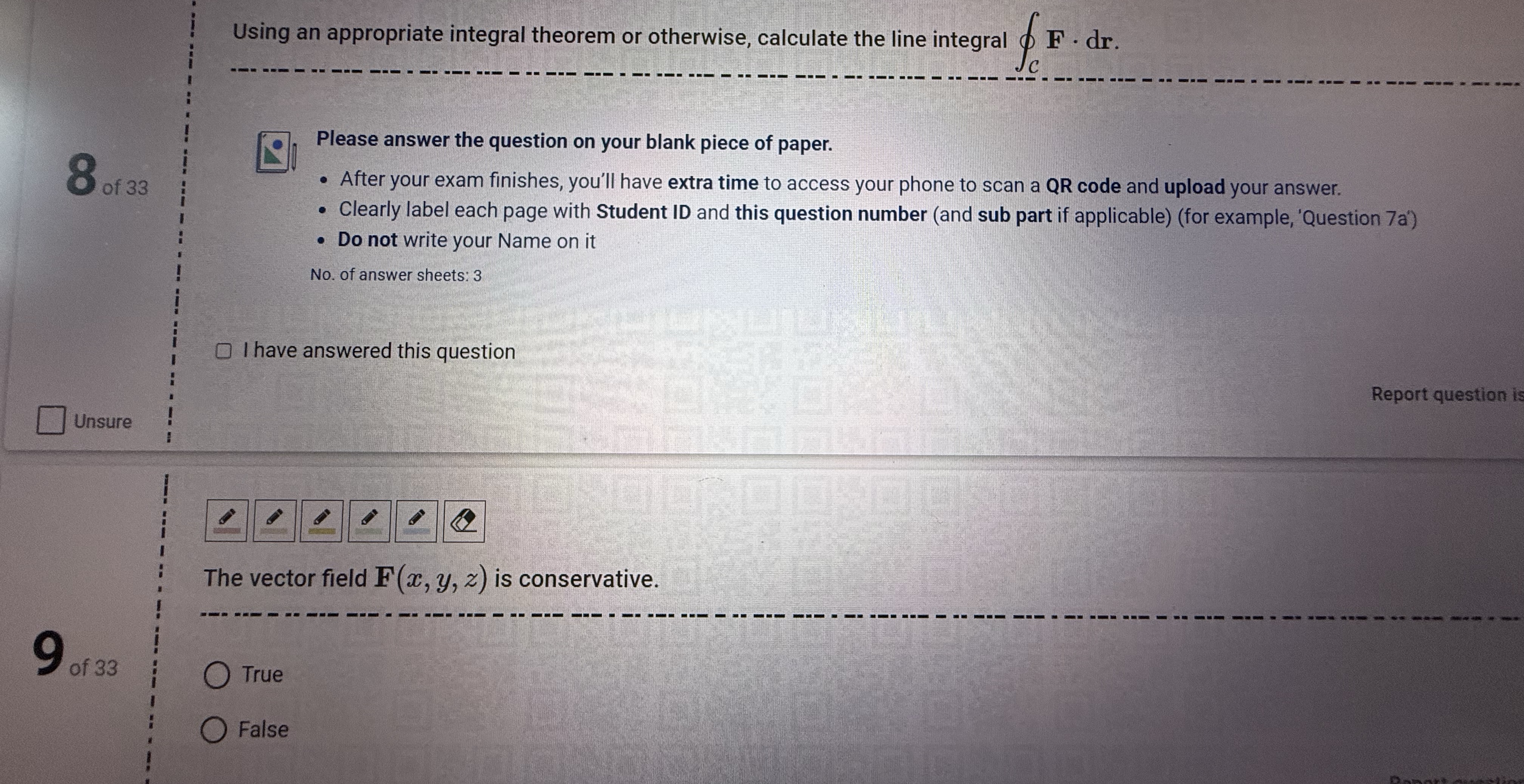 Questions 7 - 9 concern the vector field F ( x ,