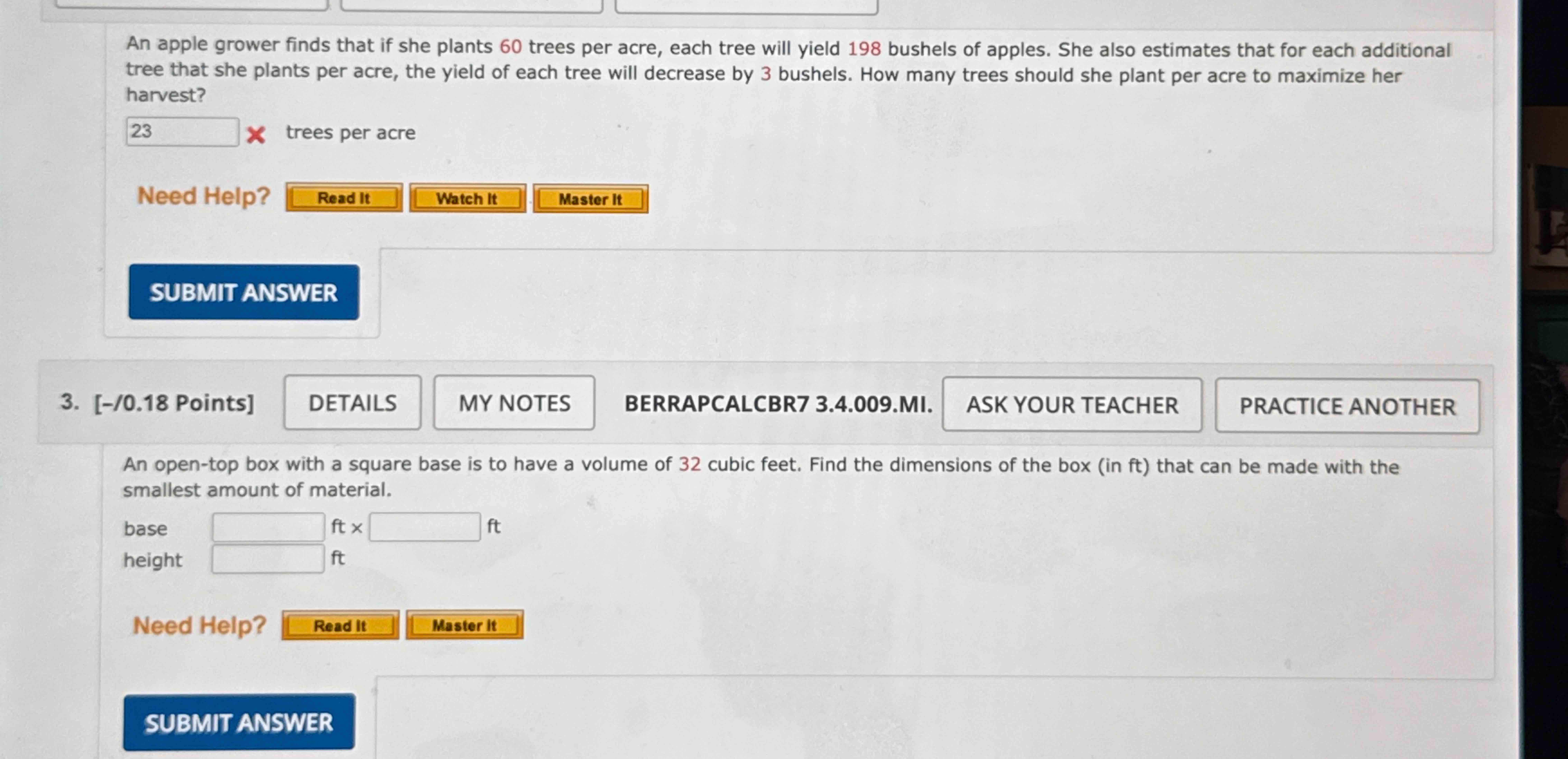 An apple grower finds that if she plants 6 0