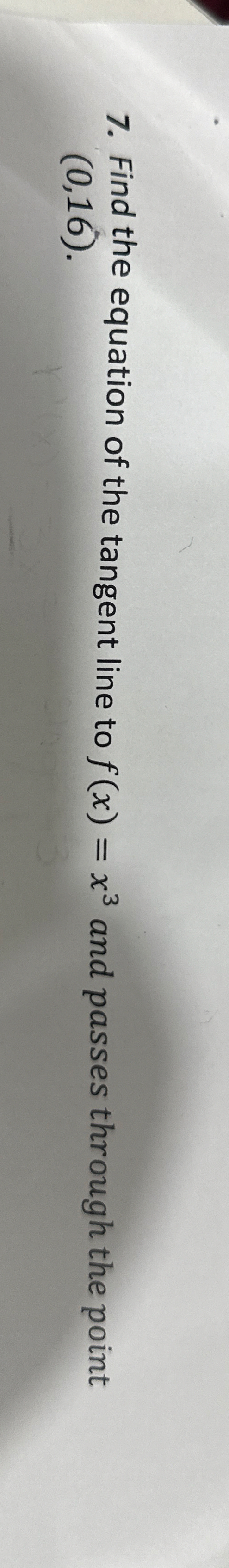 Find the equation of the tangent line to f ( x )