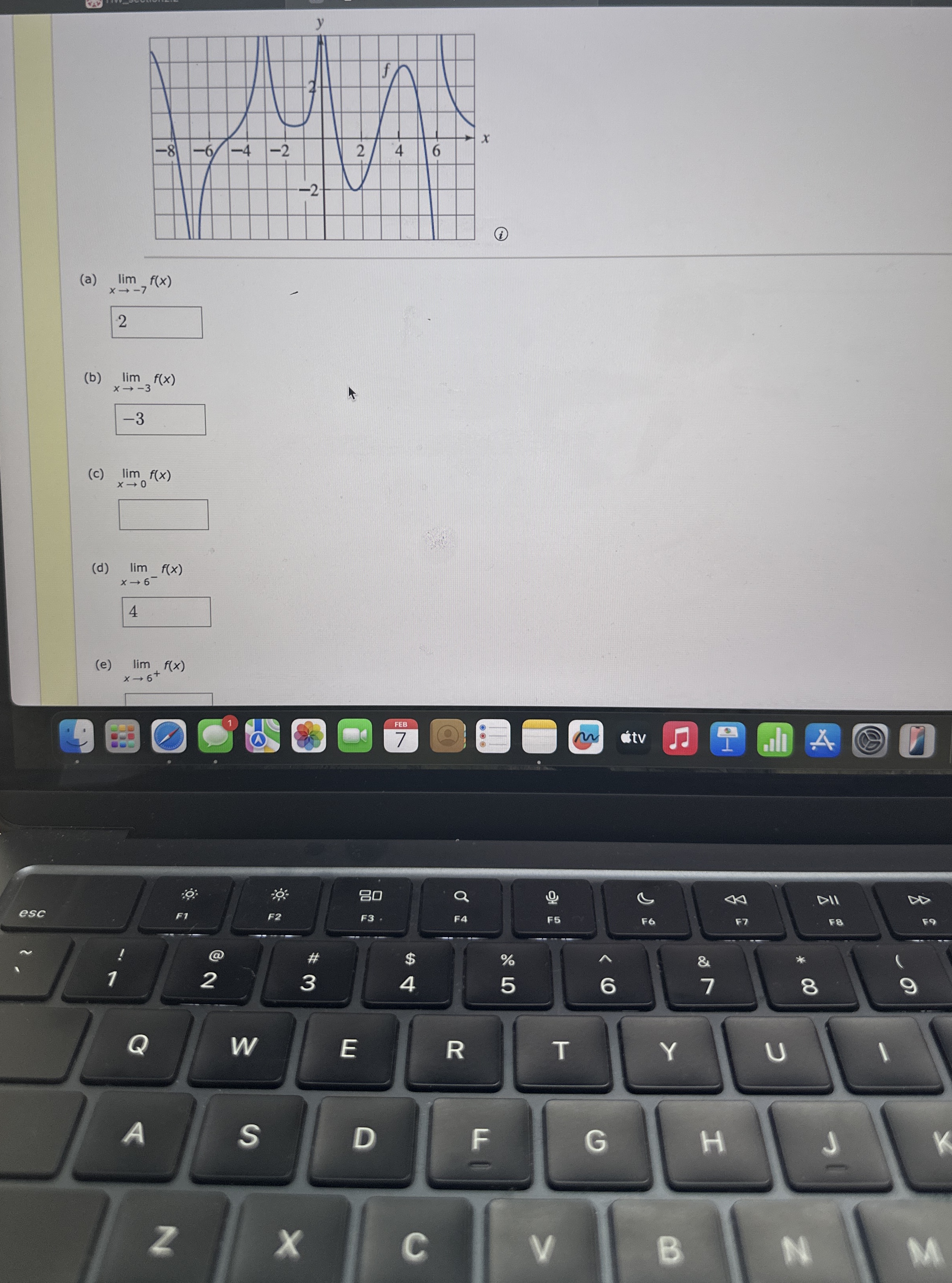 ( a ) lim x - 7 f ( x ) ( b ) lim x - 3 f ( x ) (