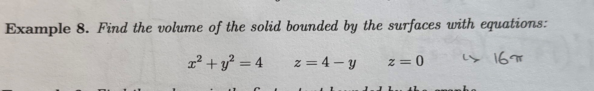 Example 8 . Find the volume of the solid bounded