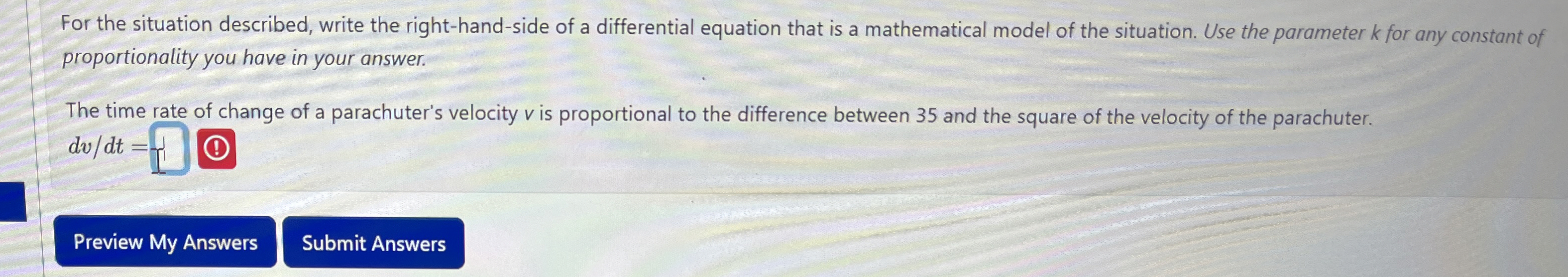 For the situation described, write the right -