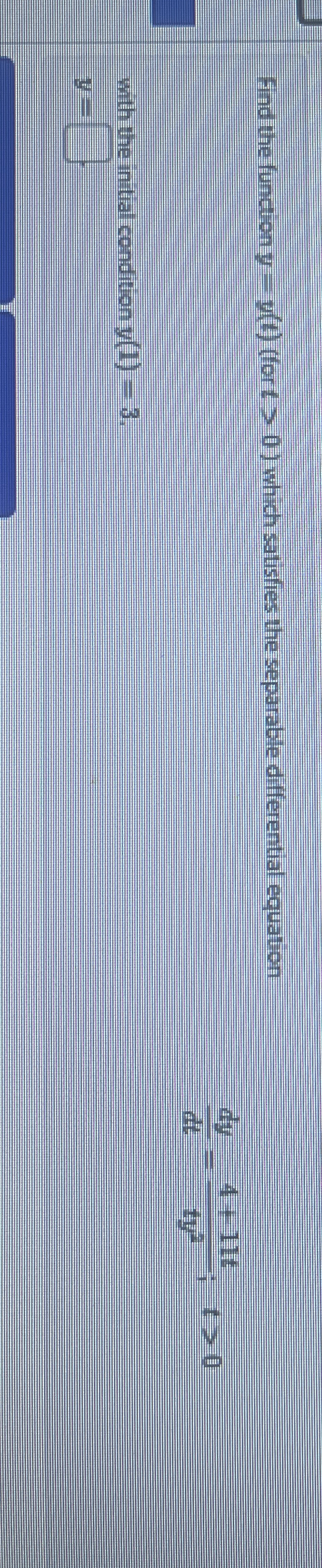 Find the fundion ( or t 0 which satisfies the