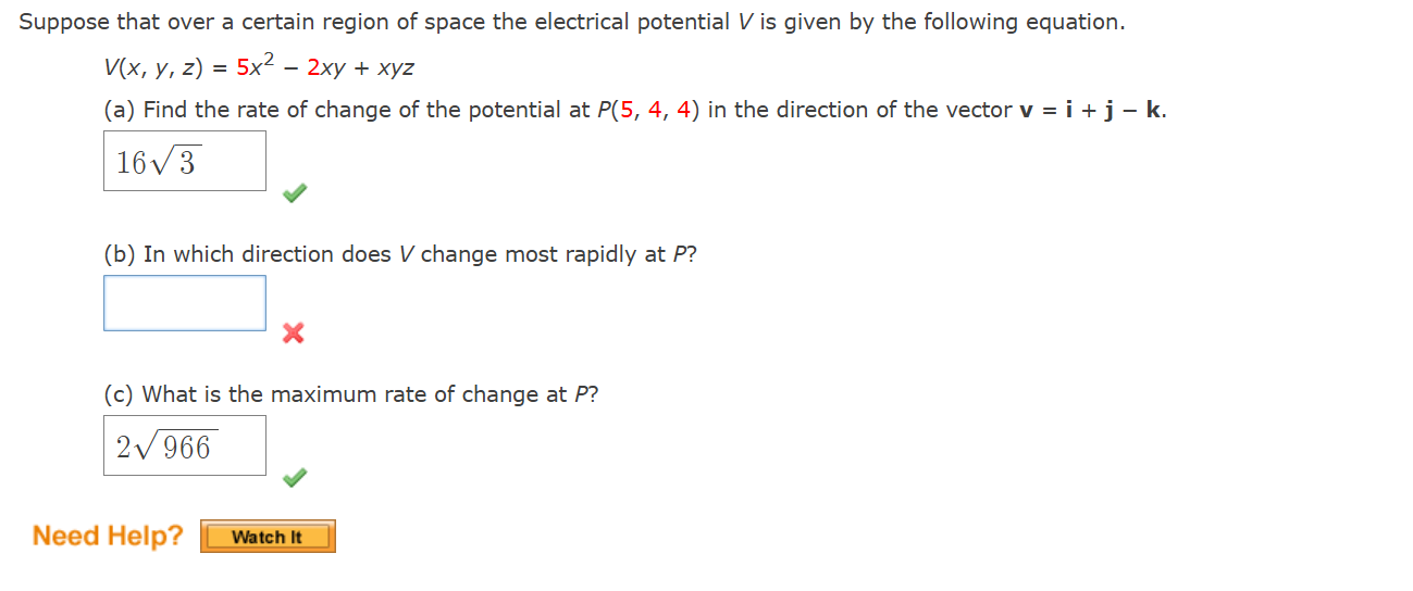 Suppose that over a certain region of space the