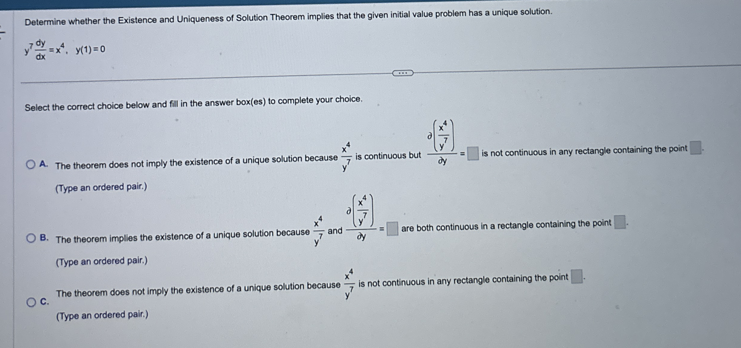 Determine whether the Existence and Uniqueness of