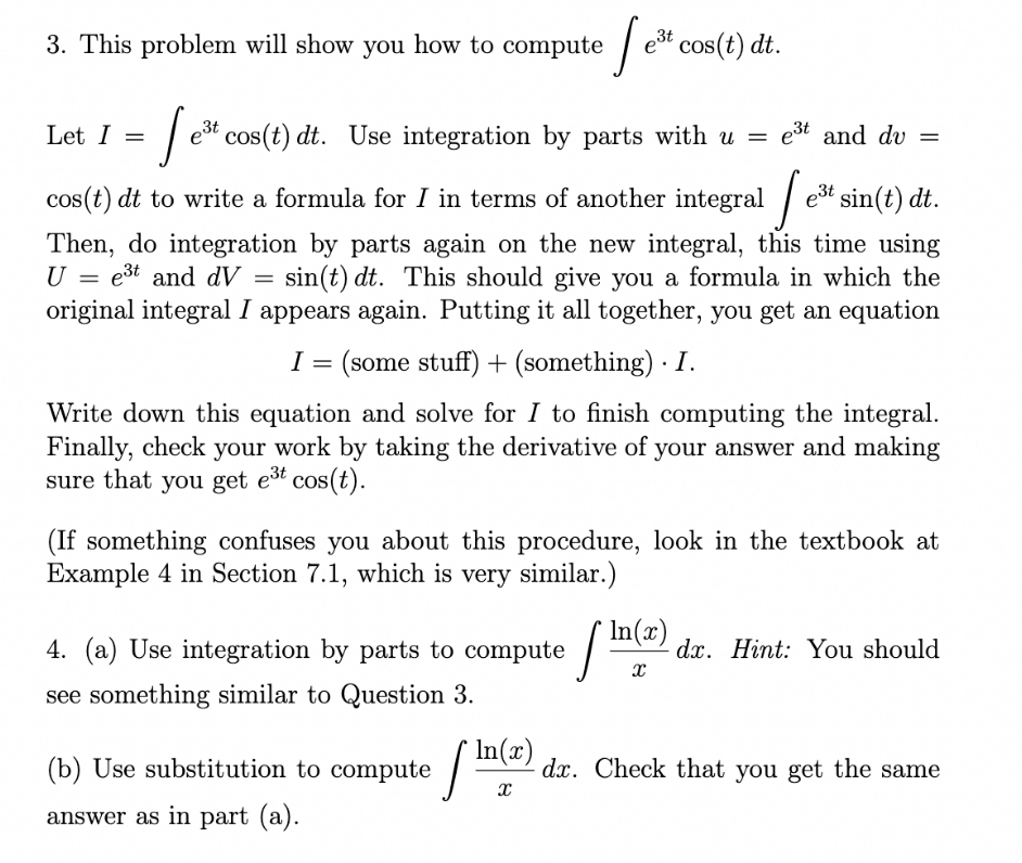 This problem will show you how to compute e 3 t c