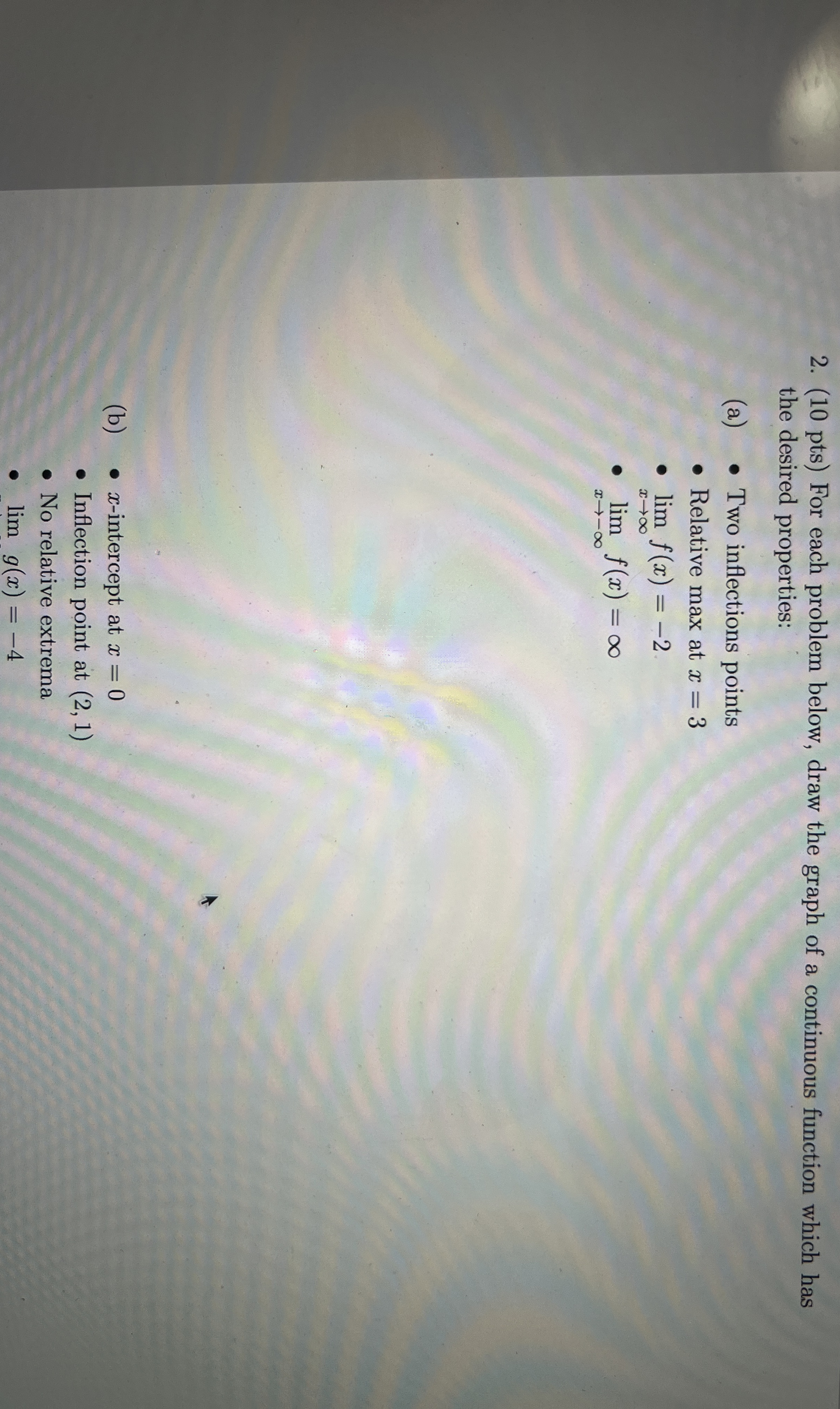 ( 1 0 pts ) For each problem below, draw the