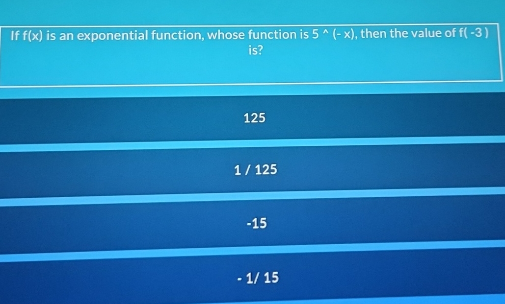 If f ( x ) is an exponential function, whose