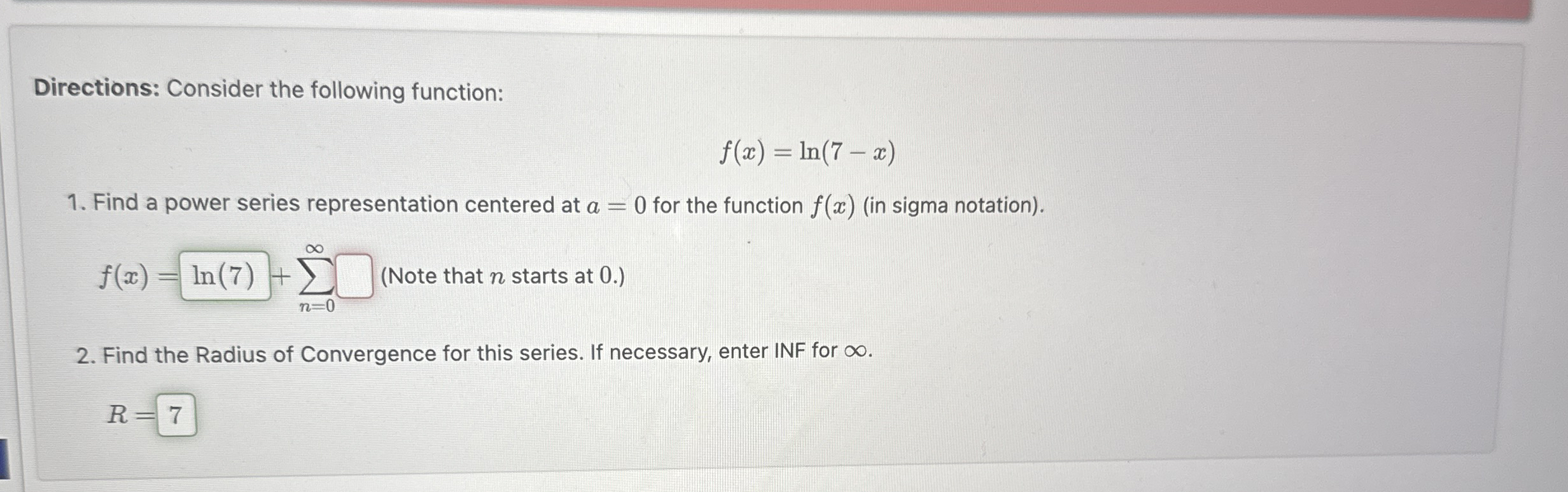 Directions: Consider the following function: f (