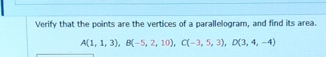 Verify that the points are the vertices of a