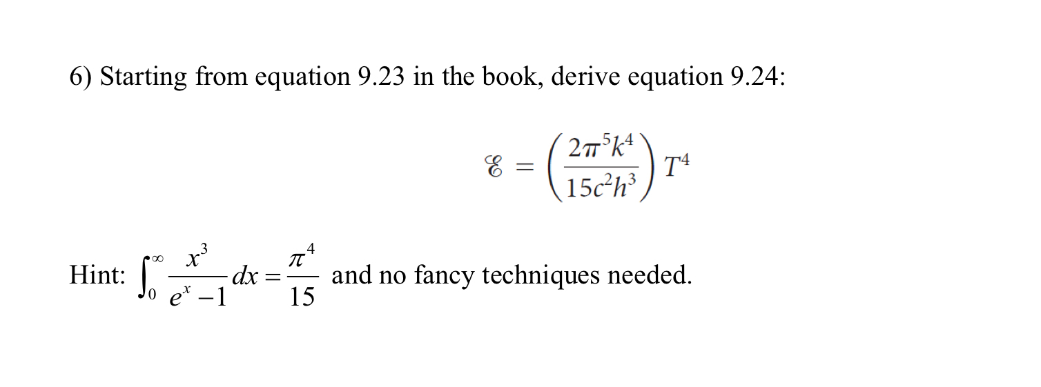 Starting from equation 9 . 2 3 in the book,
