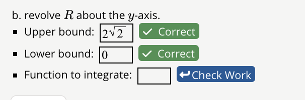 b . revolve \ ( R \ ) about the \ ( y \ ) - axis.