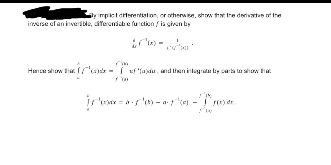 By implicit differentiation, or otherwise, show