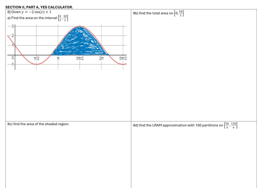 SECTION II , PART A , YES CALCULATOR. 9 ] Given y