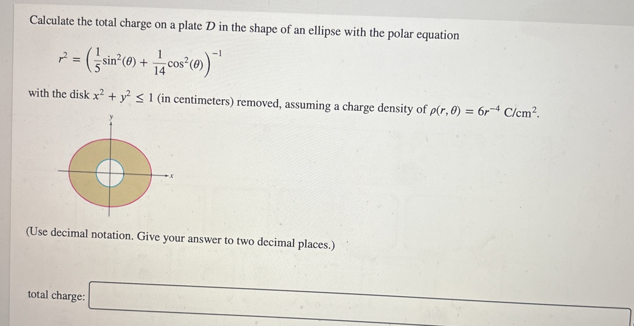 Calculate the total charge on a plate D in the