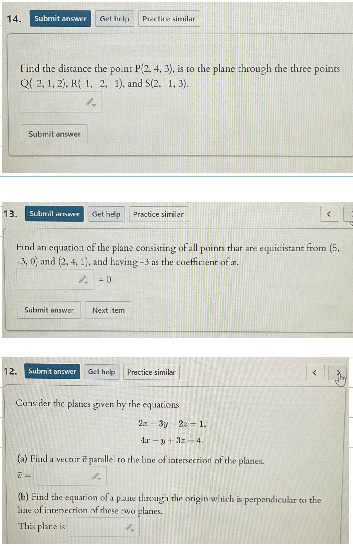 Can you plz help me solve these three problems.